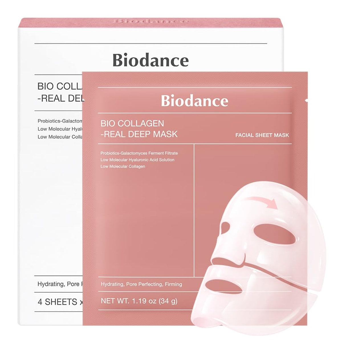 BIODANCE Bio-Collagen Real Deep Mask, Hydrating Overnight Hydrogel Face Mask, Pore Minimizing Mask