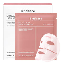 BIODANCE Bio-Collagen Real Deep Mask, Hydrating Overnight Hydrogel Face Mask, Pore Minimizing Mask
